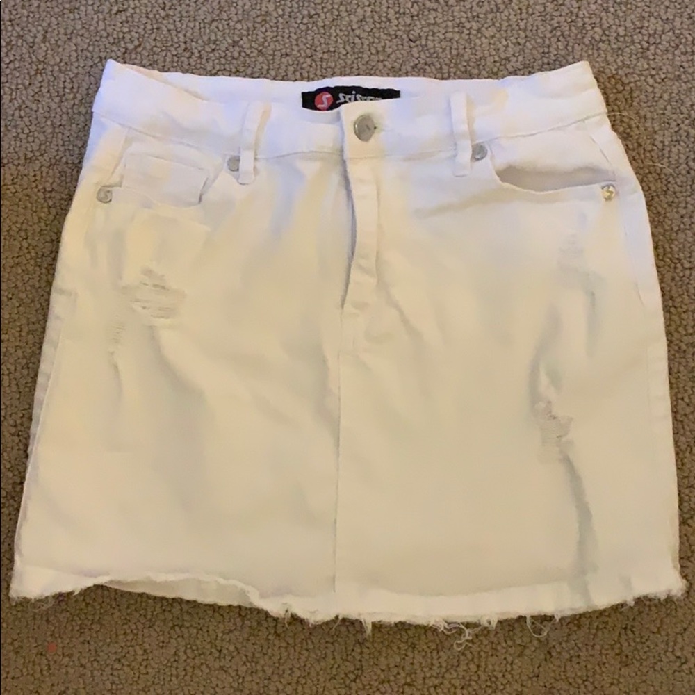 white ripped mini skirt - tillys
